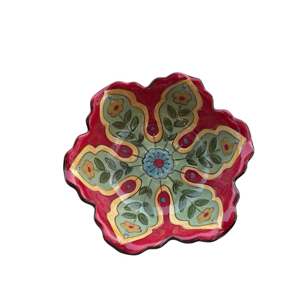 Pier 1 Imports Earthenware‎ Serving Bowl - Flower Shaped Carynthum 10" Retired